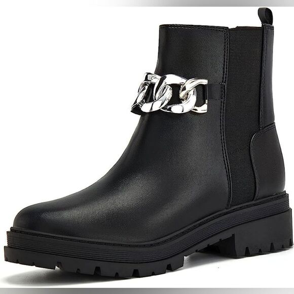 (C-2848) ZBY Womens Lug Sole Platform Ankle Boots Chelsea Sz 9.5 - Picture 3 of 9